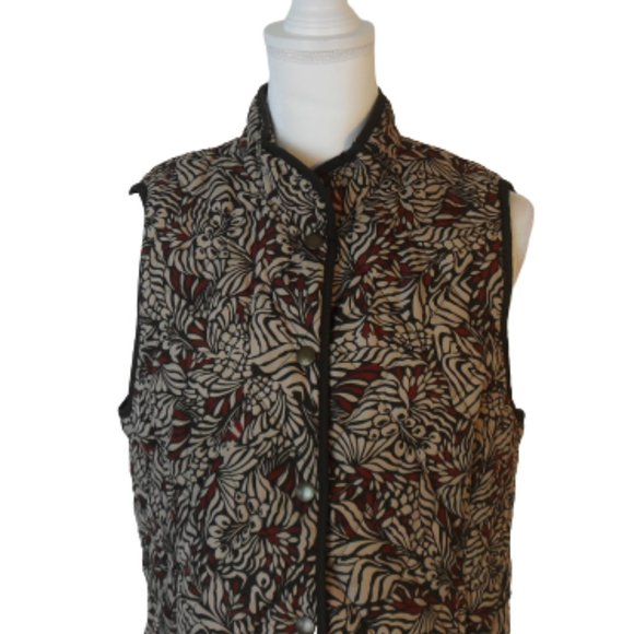 Croft & Barrow Brown & Red Quilted Vest - Picture 6 of 9